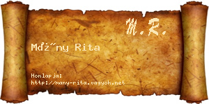 Mány Rita névjegykártya