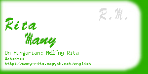 rita many business card